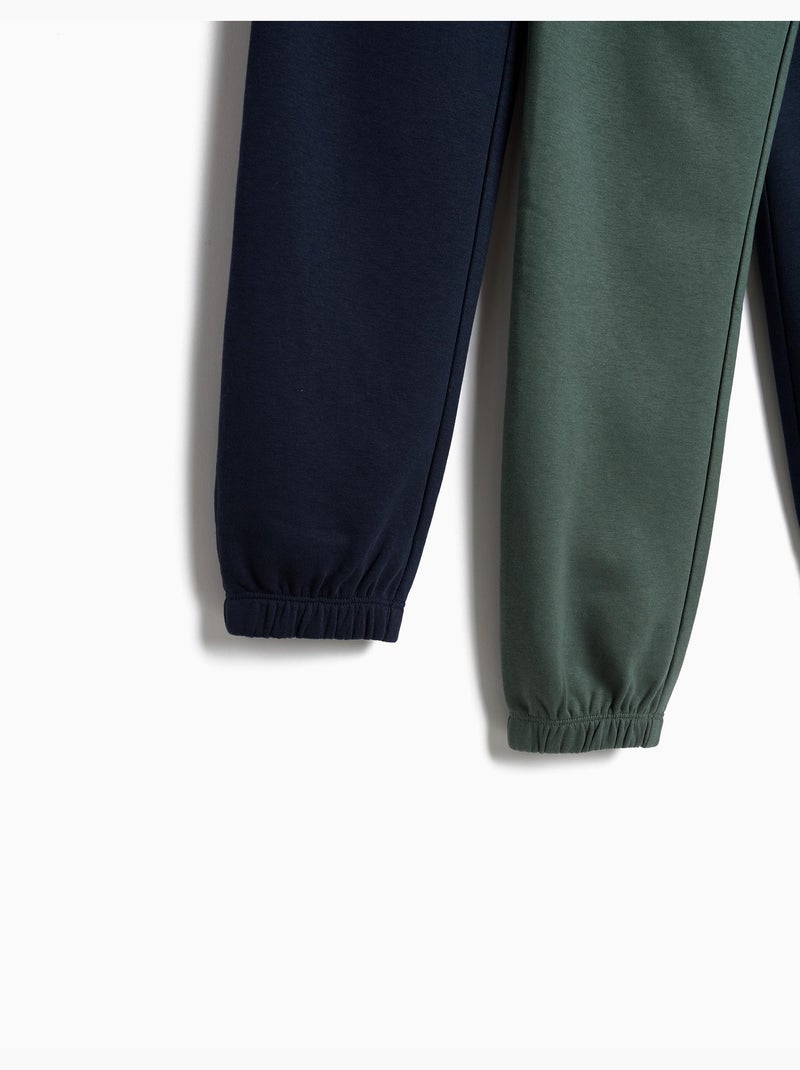 Pakje van 2 pluchen joggingbroeken, mo fashion Groen - Kiabi
