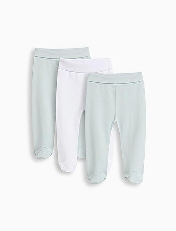 Pakje van 3 broeken met voeten voor de baby, MO Fashion