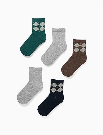Pakket van 5 paar sokken met argyle jacquard