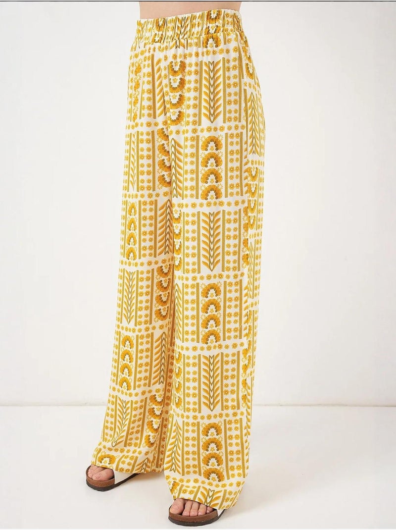 Palazzo-broek met hoge taille en geometrische strepen bdart Amber - Kiabi