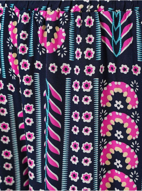 Palazzo-broek met hoge taille en geometrische strepen bdart - Kiabi Palazzo-broek met hoge taille en geometrische strepen bdart - Kiabi