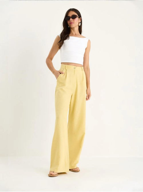 Palazzo-broek met hoge taille en plooien lucci - Kiabi Palazzo-broek met hoge taille en plooien lucci - Kiabi