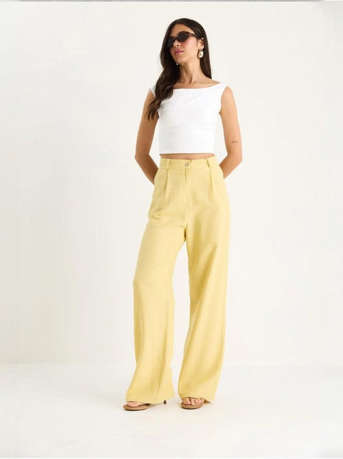 Palazzo-broek met hoge taille en plooien lucci - Kiabi Palazzo-broek met hoge taille en plooien lucci - Kiabi