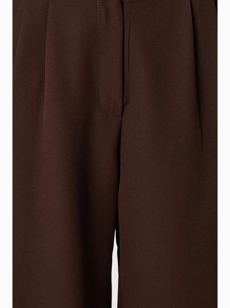 Palazzo broek met hoge taille en wijde pijpen istanbul Chocoladebruin - Kiabi