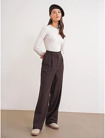 Palazzo-broek met hoge taille en zakken mixray