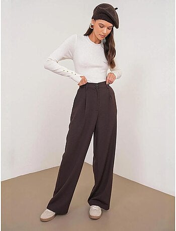 Palazzo-broek met hoge taille en zakken mixray