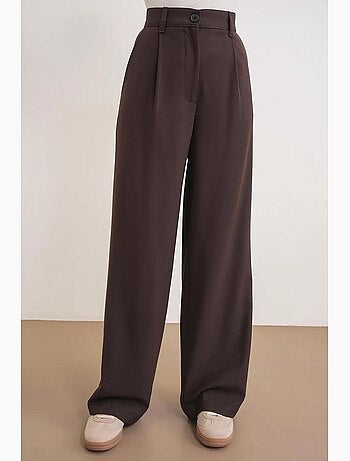 Palazzo-broek met hoge taille en zakken mixray