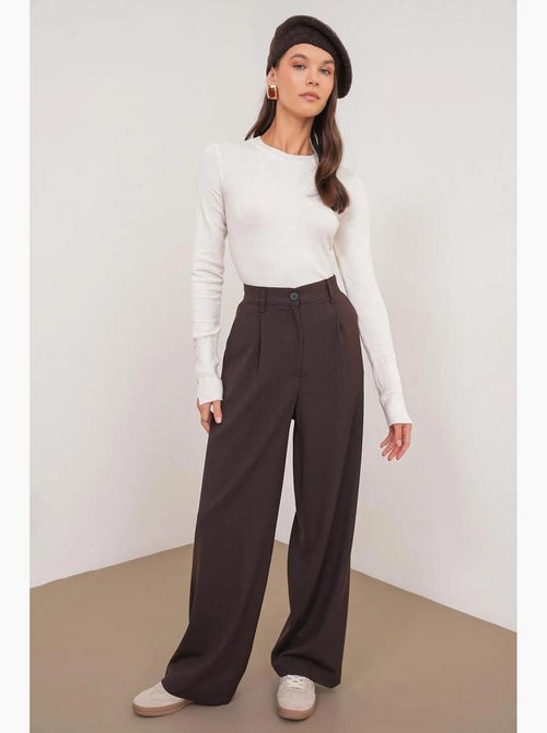 Palazzo-broek met hoge taille en zakken mixray - Kiabi Palazzo-broek met hoge taille en zakken mixray - Kiabi