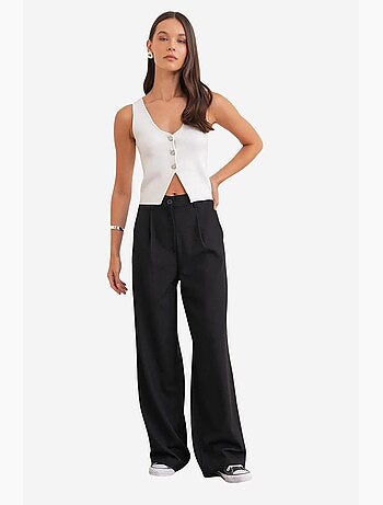 Palazzo-broek met hoge taille en zakken mixray