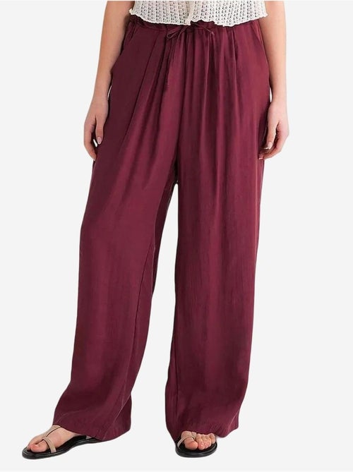 Palazzo-broek met hoge taille van modal met plooien en trekkoord mixray - Kiabi Palazzo-broek met hoge taille van modal met plooien en trekkoord mixray - Kiabi