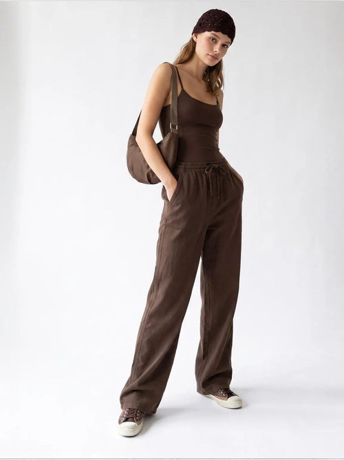 Palazzo-broek met wijde pijp van tencel mixray - Kiabi Palazzo-broek met wijde pijp van tencel mixray - Kiabi