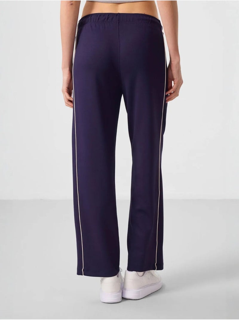 Palazzo-broek met wijde pijpen tommy Auberginepaars - Kiabi