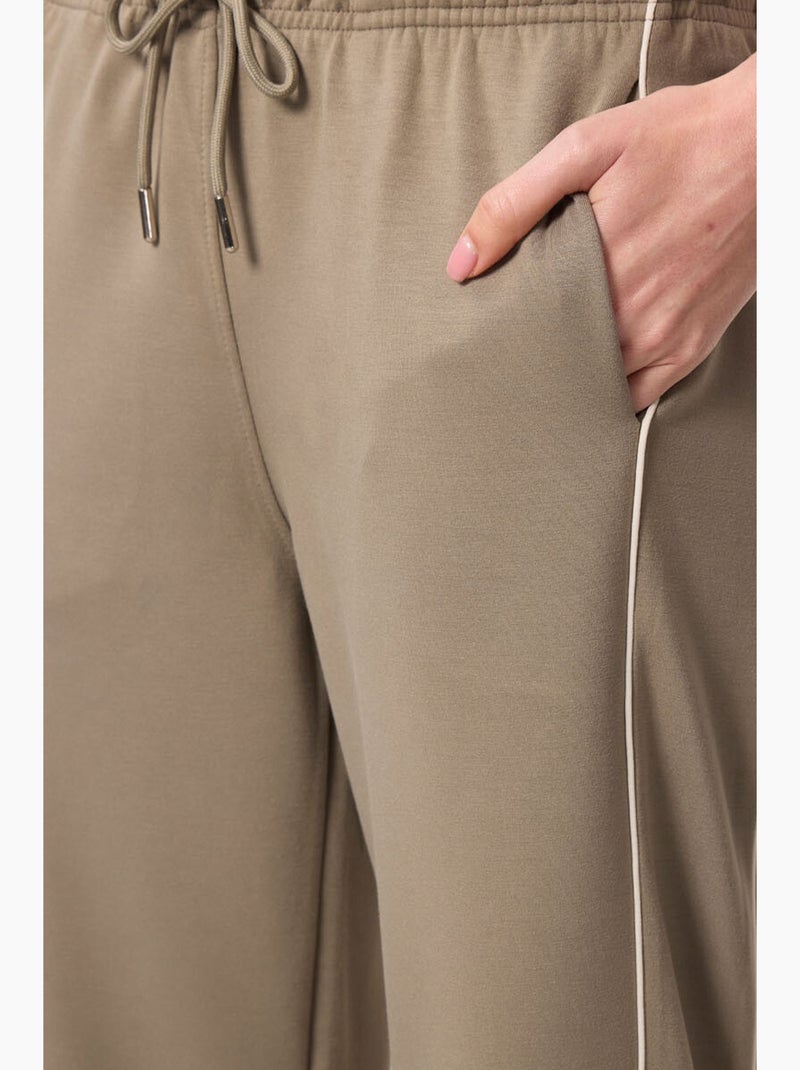 Palazzo-broek met wijde pijpen tommy Kaki - Kiabi