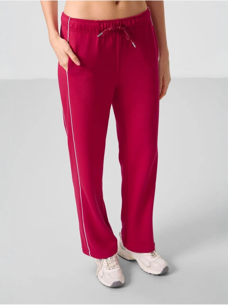 Palazzo-broek met wijde pijpen tommy Kasjmierrood - Kiabi