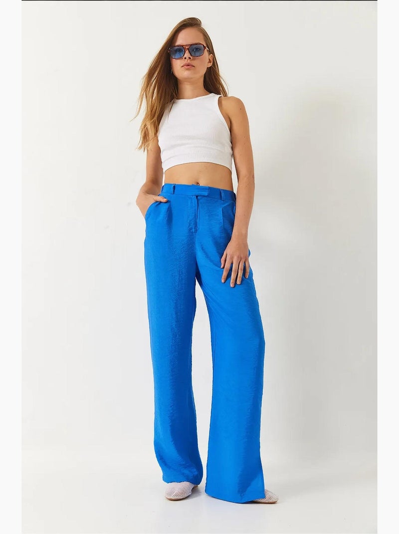 Palazzo-broek met zakken lucci Electrisch blauw - Kiabi