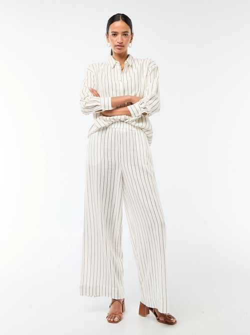 Palazzo broek van linnenmix - Kiabi Palazzo broek van linnenmix - Kiabi