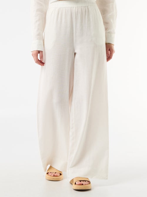 Palazzo broek van linnenmix - Kiabi