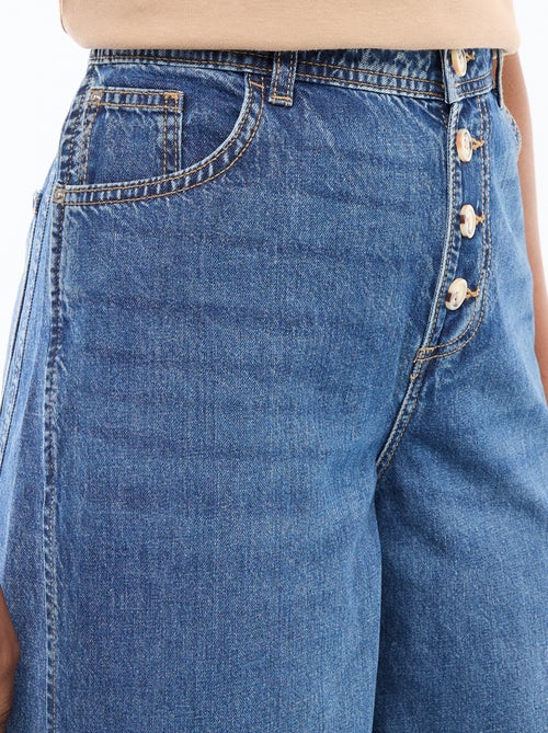 Palazzobroek van denim met details - Kiabi