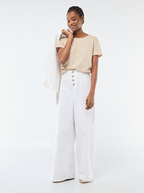 Palazzobroek van denim met details - Kiabi