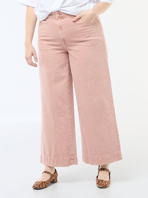 Palazzobroek van twill met hoge taille - Kiabi