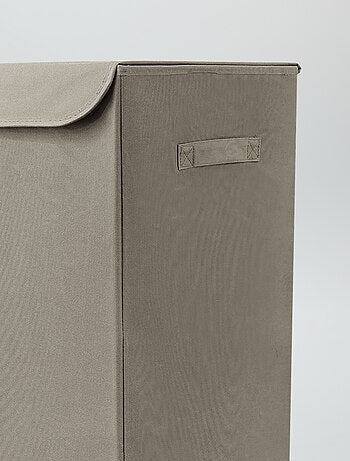 Boîte de rangement en tissu avec poignées et fenêtre noir petit modèle