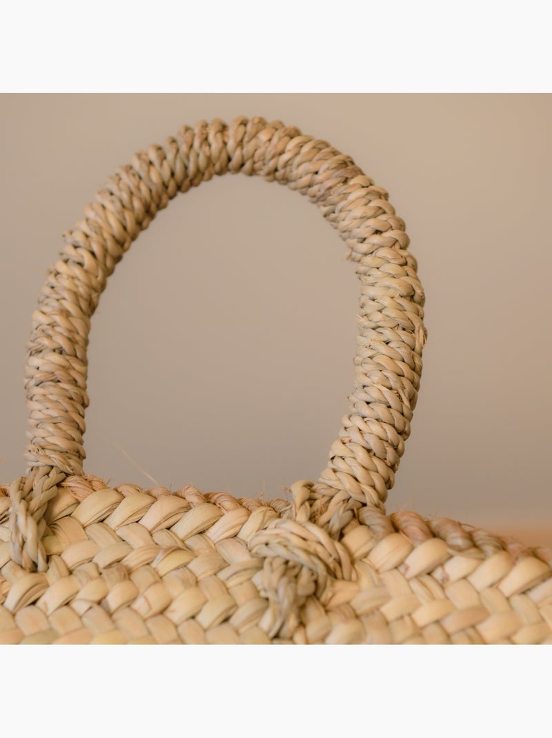 Panier bûche anse bord jute xl Bois naturel - Kiabi