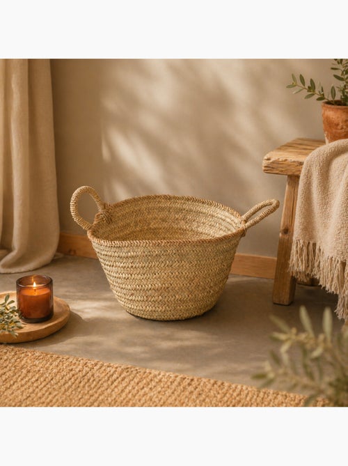 Panier bûche anse bord jute xl - Kiabi Panier bûche anse bord jute xl - Kiabi