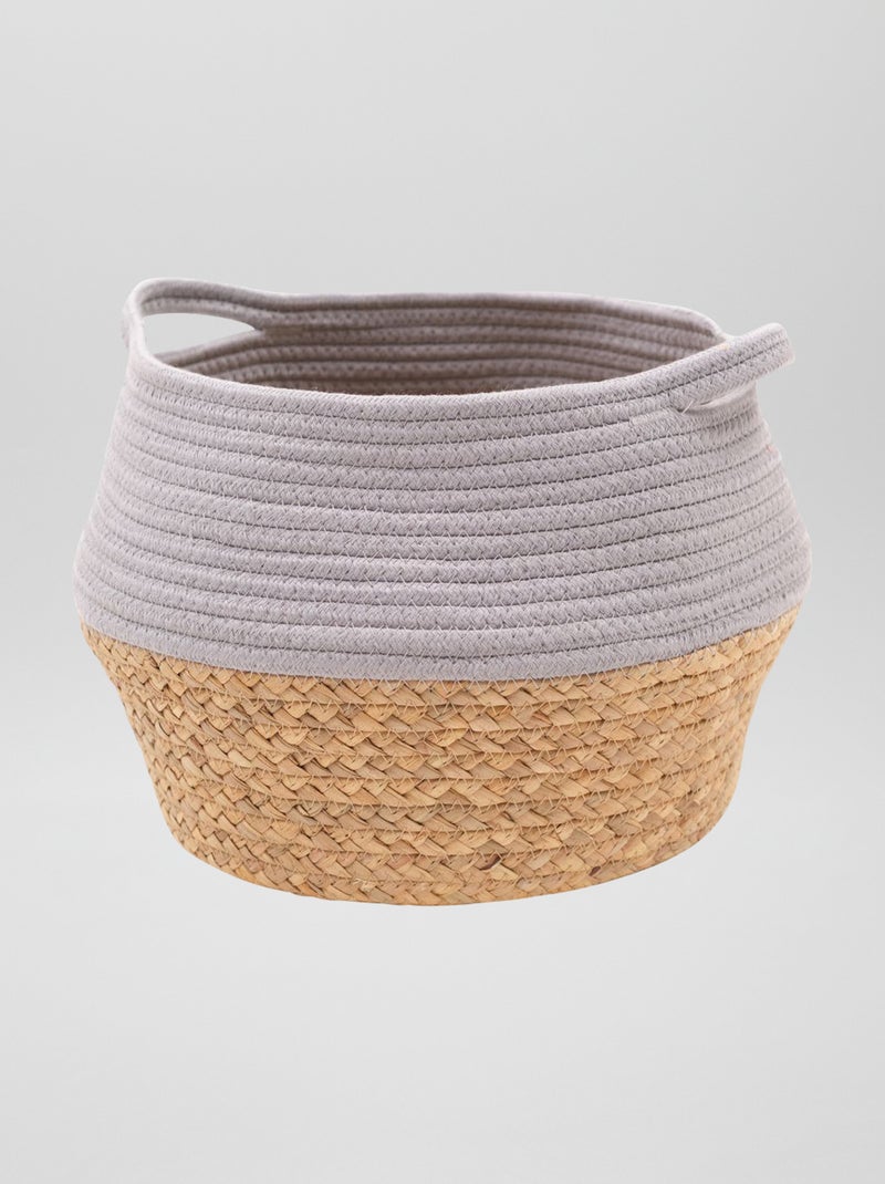 Panier de rangement en corde Gris - Kiabi
