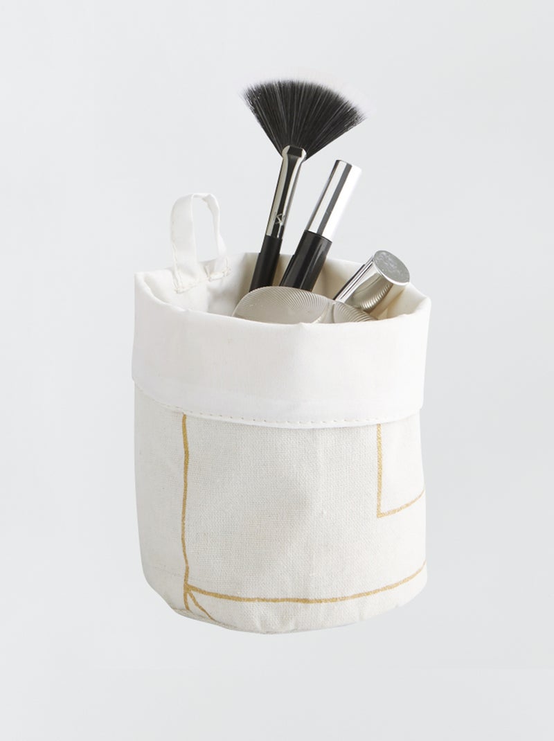 Panier de rangement en toile blanc - Kiabi