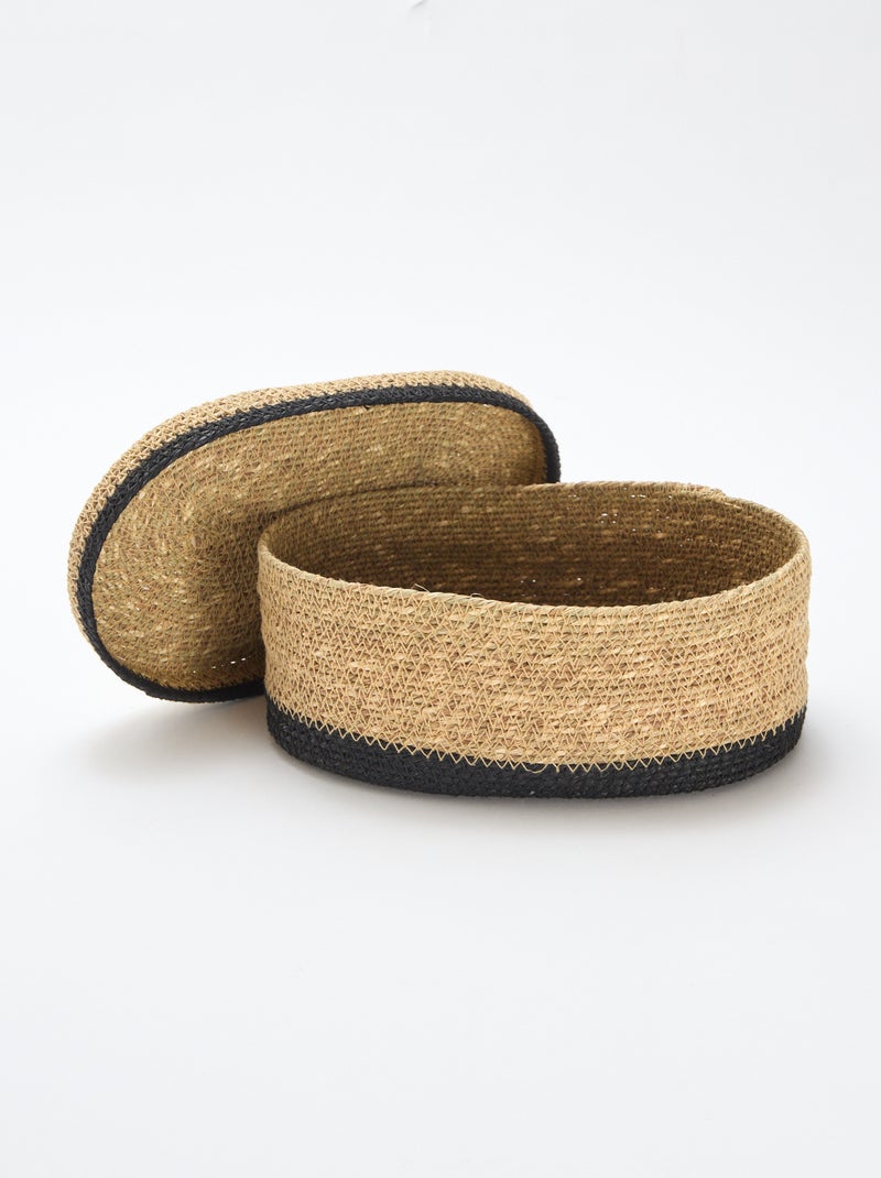Panier en osier Noir - Kiabi