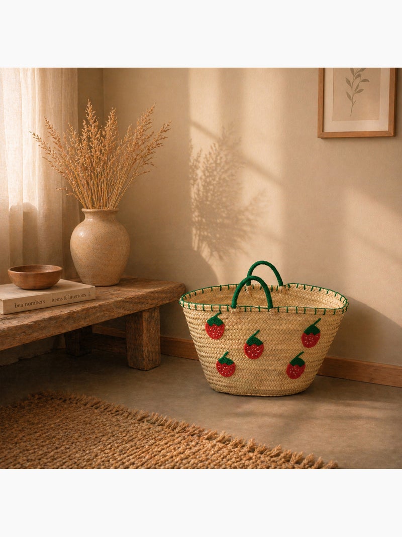 Panier fraises brodées Rouge - Kiabi