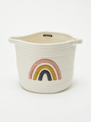 Panier rond en corde 'Arc-en-ciel'