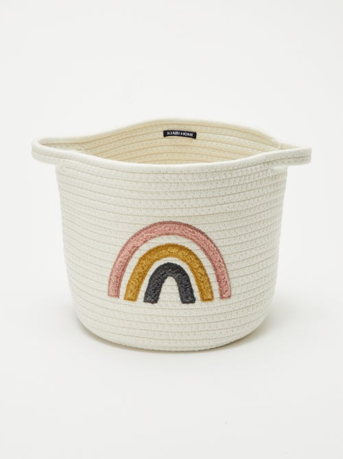 Panier rond en corde 'Arc-en-ciel' - Kiabi