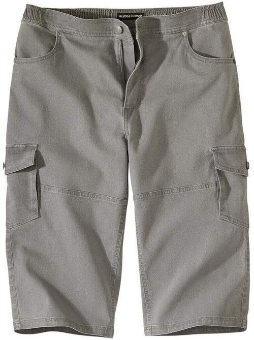 Pantacourt cargo en jean gris  - atlas for men - Kiabi
