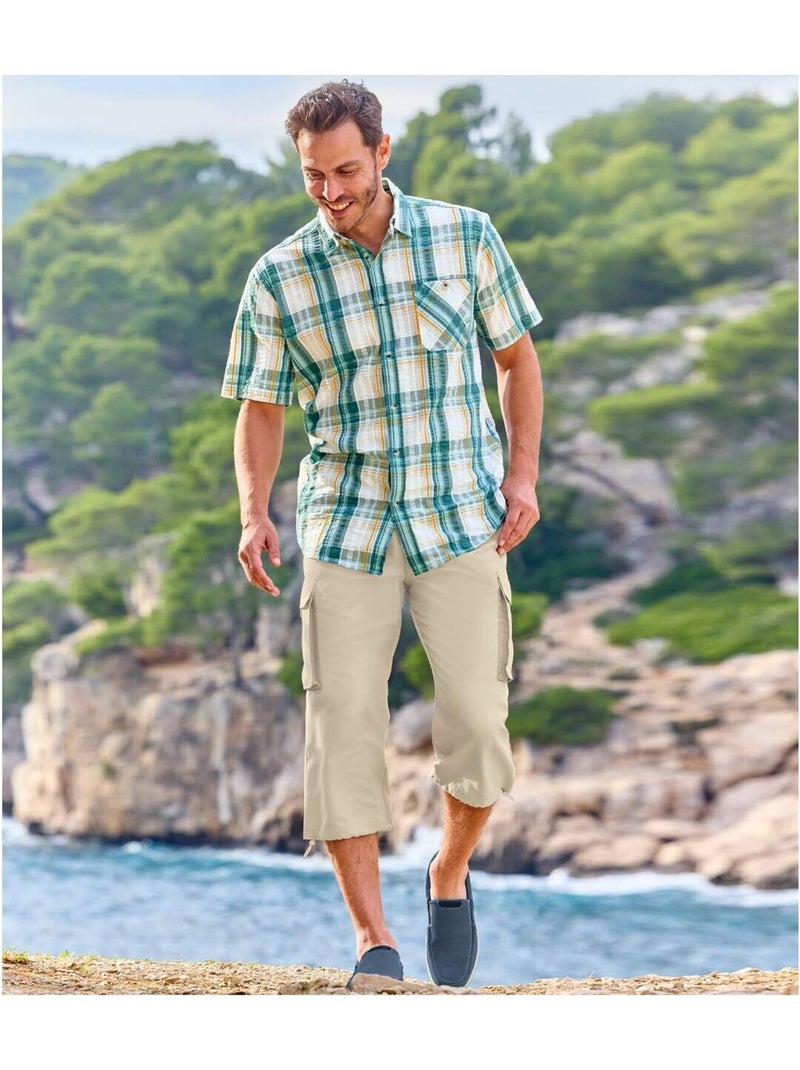 Pantacourt cargo microfibre   - atlas for men Beige - Kiabi