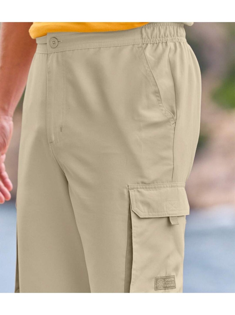 Pantacourt cargo microfibre   - atlas for men Beige - Kiabi