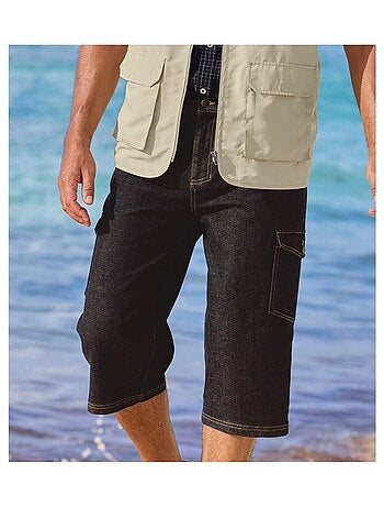 Pantacourt Détente Cargo en Denim - ATLAS FOR MEN