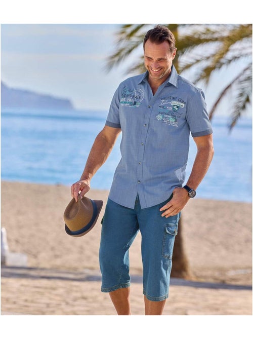 Pantacourt en jean stretch cargo   - atlas for men - Kiabi
