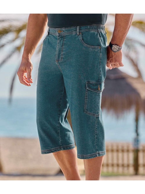 Pantacourt en jean stretch cargo   - atlas for men - Kiabi