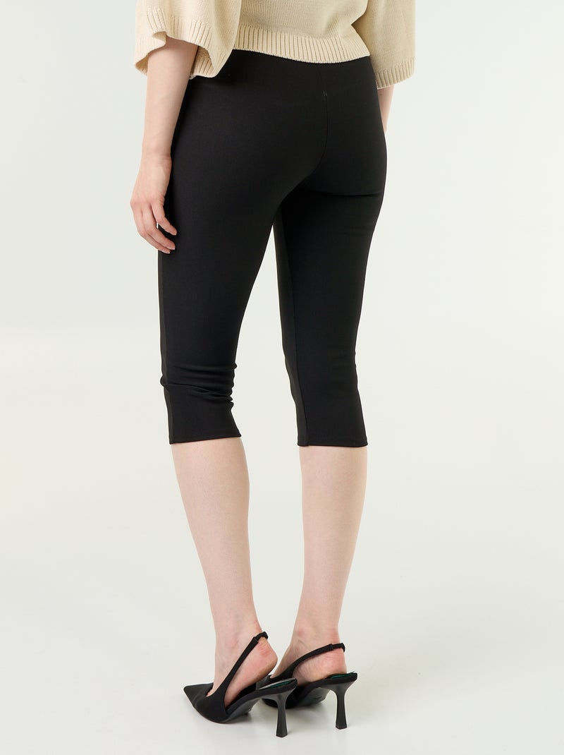 Pantacourt en maille stretch Noir - Kiabi