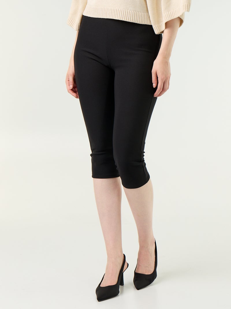 Pantacourt en maille stretch Noir - Kiabi