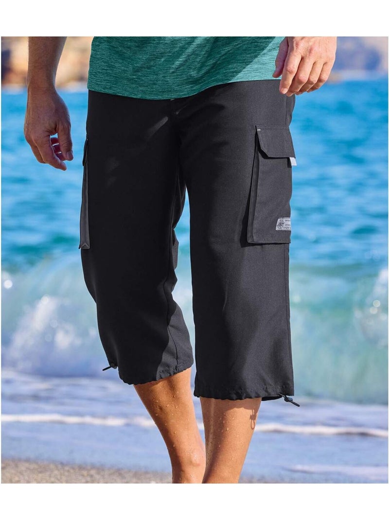 Pantacourt microfibre traveling   - atlas for men Noir - Kiabi