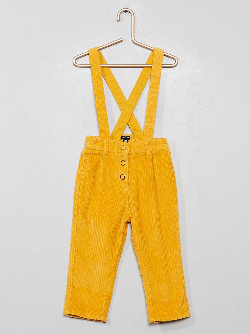 Pantalon à bretelles jaune - Kiabi