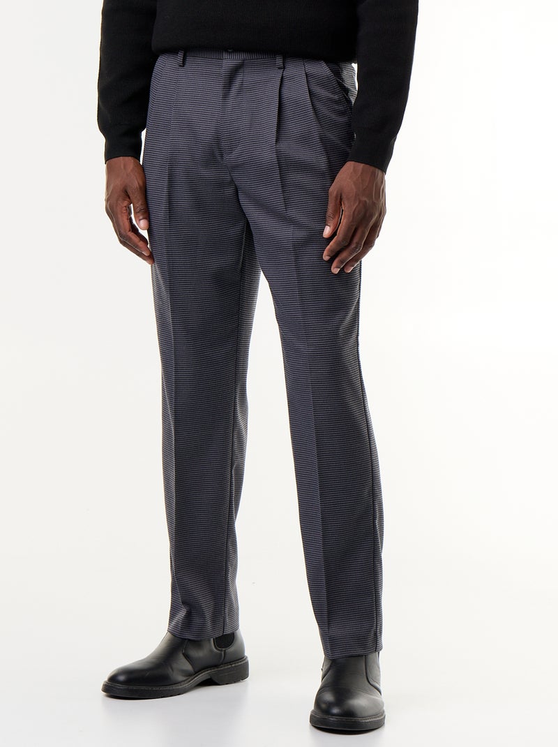 Pantalon à carreaux coupe fuselée Gris - Kiabi