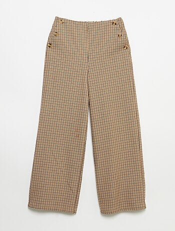 Pantalon à carreaux coupe large