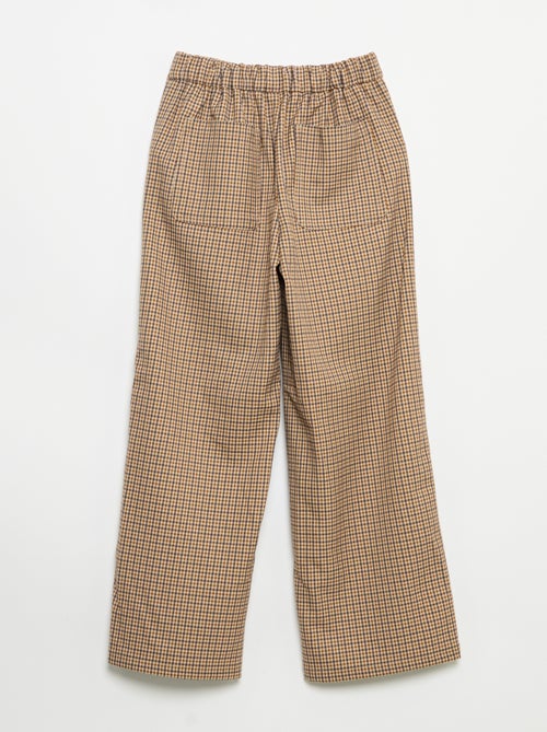 Pantalon à carreaux coupe large - Kiabi