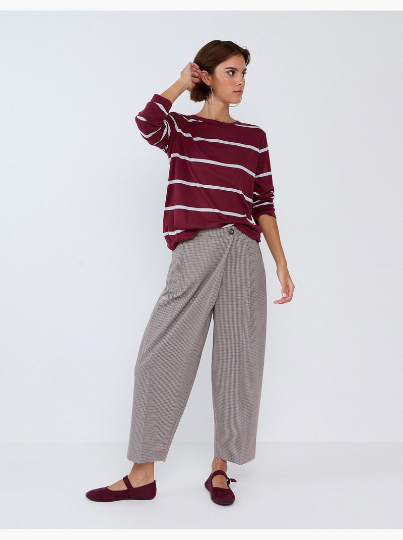 Pantalon à carreaux, mo fashion Beige - Kiabi