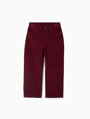 Pantalon à coupe droite en velours côtelé