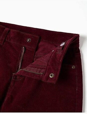 Pantalon à coupe droite en velours côtelé