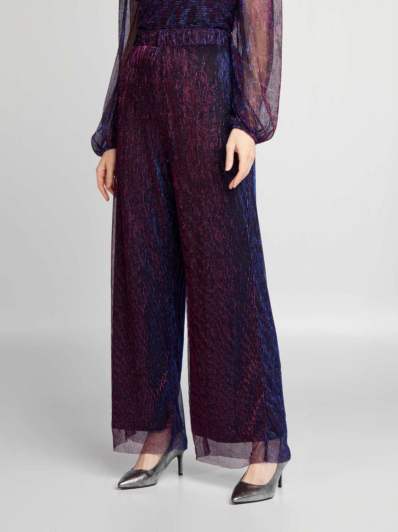 Pantalon à fibres métallisées Violet - Kiabi